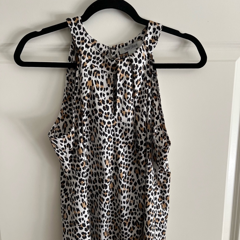 White House Black Market Leopard Print Sleeveless Women's Top